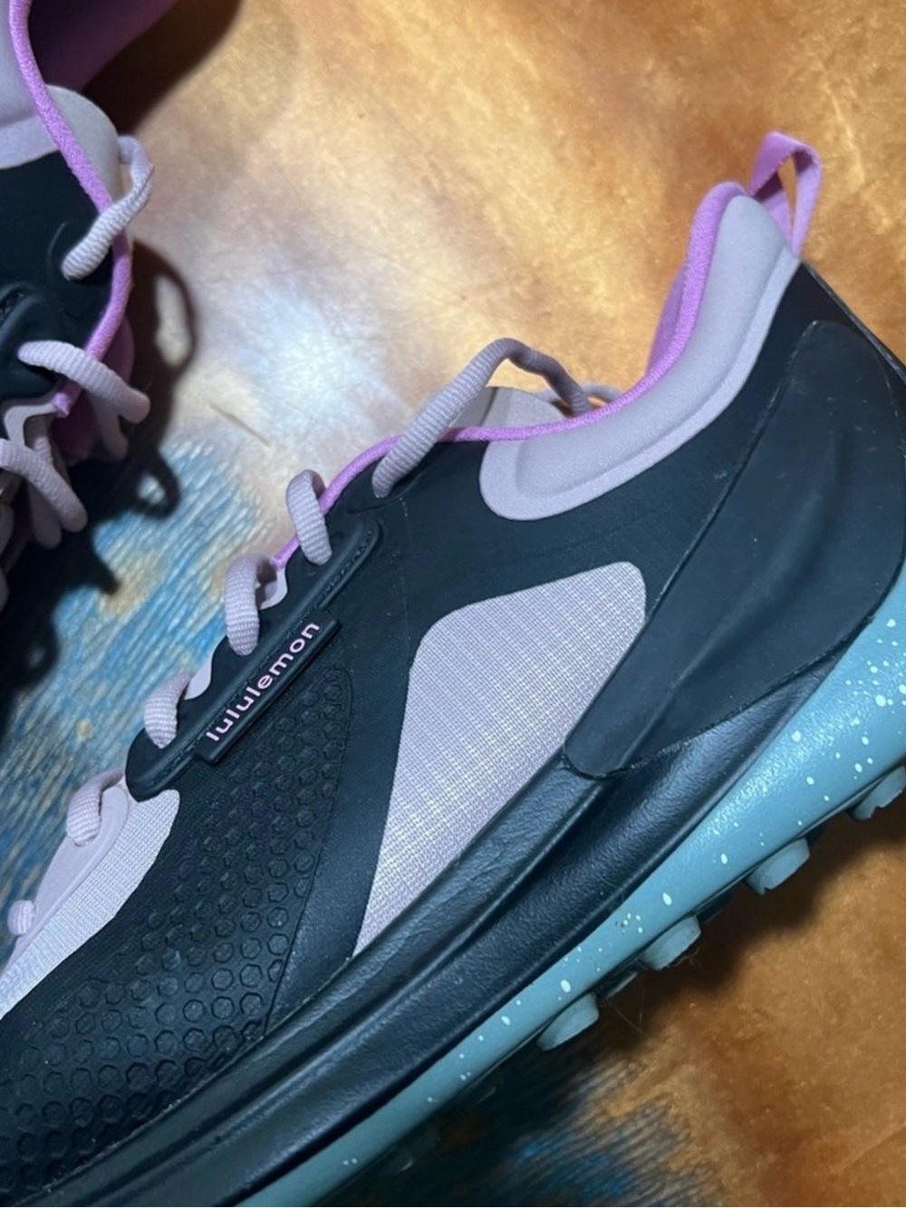 Lululemon Blissfeel Trail Womens Running Shoe Mink Berry/Black/Misty Glade 8.5 - Picture 6 of 10